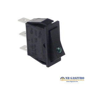 Billenő kapcsoló 30x11mm zöld 1NO/1H 250V 16A sarus 6.3mm