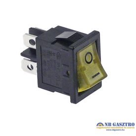 Billenőkapcsoló 19x13mm sárga 2NO 250V 13A  sarus 4.8mm