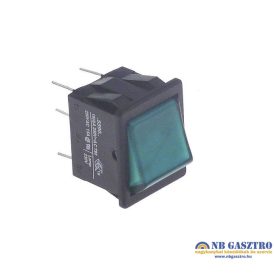 Billenő kapcsoló 28x22mm zöld 2NO 250V 16A sarus 6.3mm