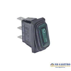Billenő kapcsoló 30x11mm zöld 1NO 230V 16A sarus 6.3mm