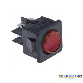 Billenő kapcsoló 27,8x25mm piros 2CO 250V 16A  sarus 6.3mm