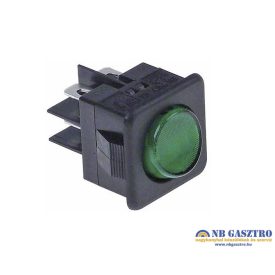 Billenő kapcsoló 27,8x25mm zöld 2CO 250V 16A sarus 6.3mm