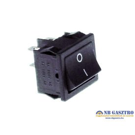 Billenőkapcsoló 19x22mm fekete 2NO 250V 10A  sarus 4.8mm